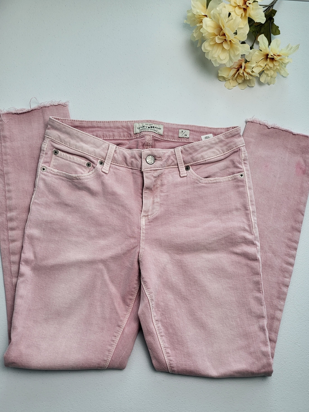Lucky Brand Women's Straight Leg Jeans in Dusty Pink